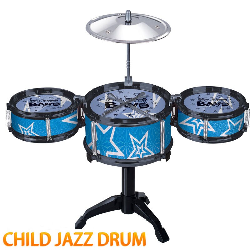 Kinderen &quot;S Jazz Drum Percussie Kid&quot; S Muziekinstrumenten Speelgoed Blauw En Rood Drum Kit