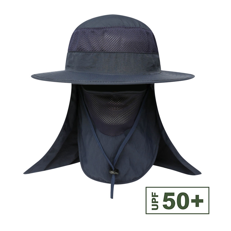 Outdoor Flap Cap Foldable Sunshade Mouth Neck Cover Sun Hat With Chin Strap Men's Sportswear Cycling Fishing Accessories