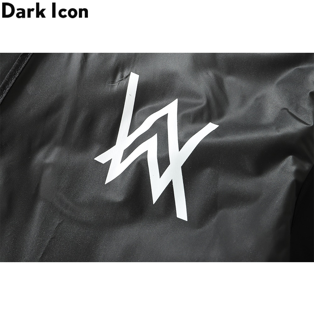 DARK ICON Long Street Rain Coat with Hoodie Printed Cool Hooded Rain Coats