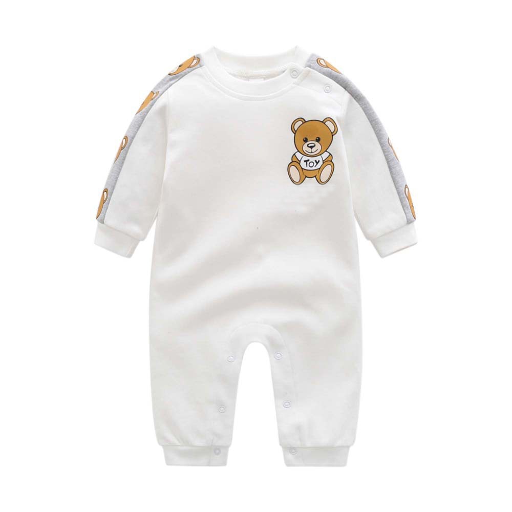 Barboteuse en coton pour bébés de 0 à 24 mois, vêtements de de , style pour bébés garçons et filles, imprimé ours, printemps