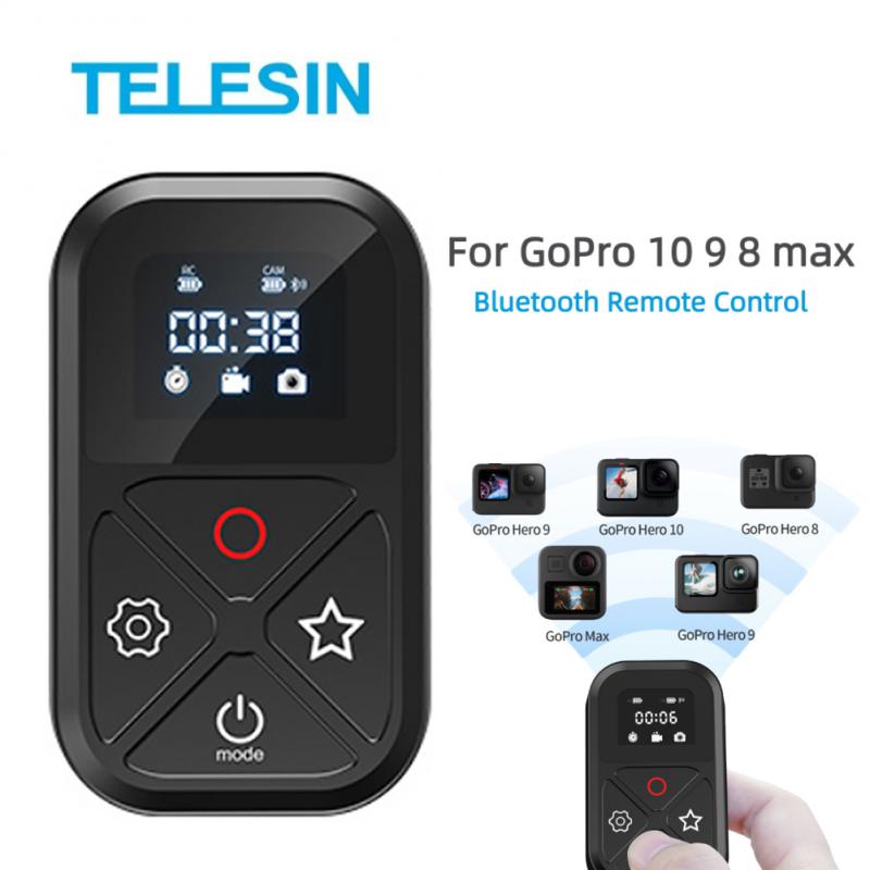TELESIN-mando a distancia T10 para GoPro Hero 10, 9, 8 Session, 80M, Wifi, Bluetooth, pantalla, juego de teclas de acceso rápido