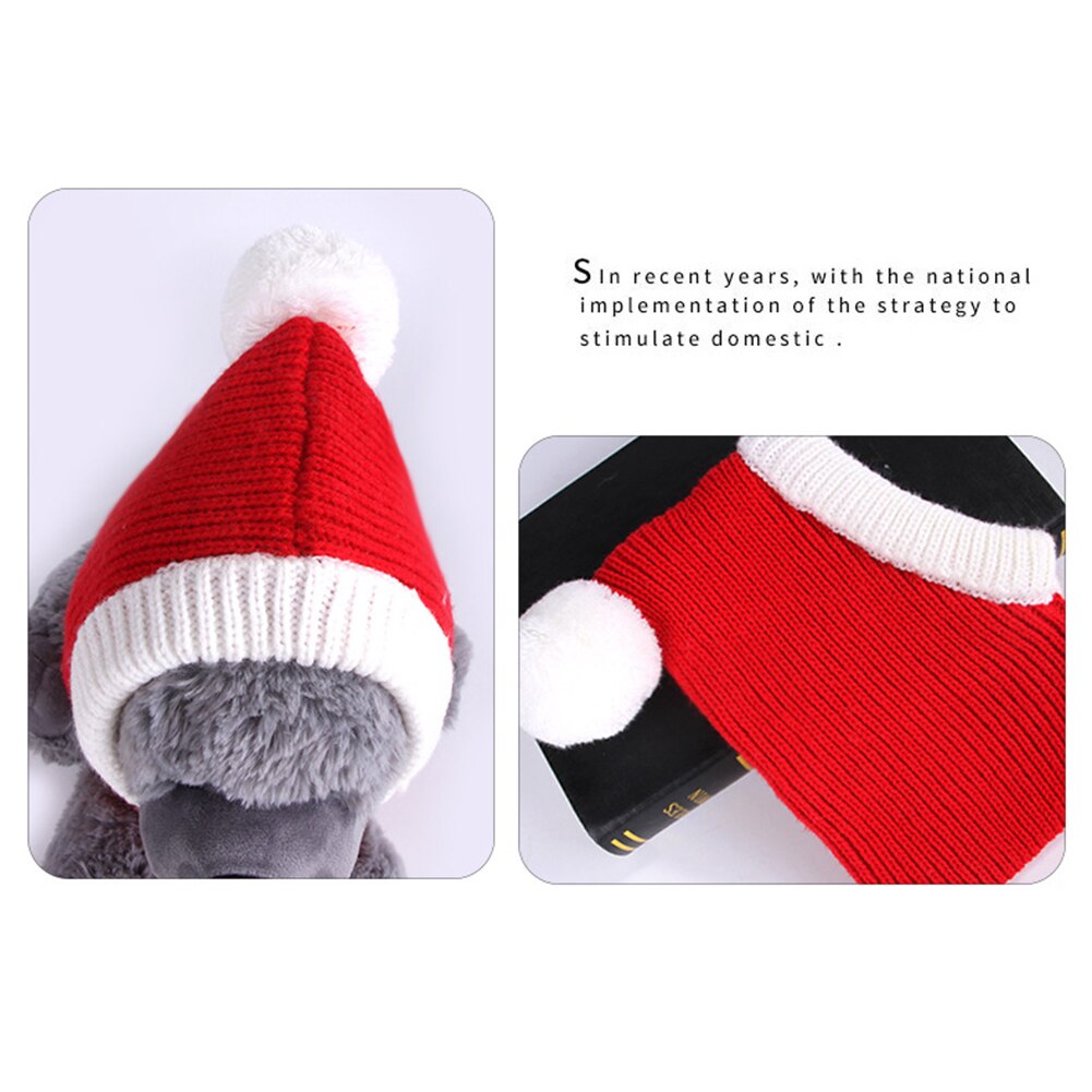 Gorro de invierno cálido para perro animal Halloween gatito tejido gorro de Gorro de Navidad
