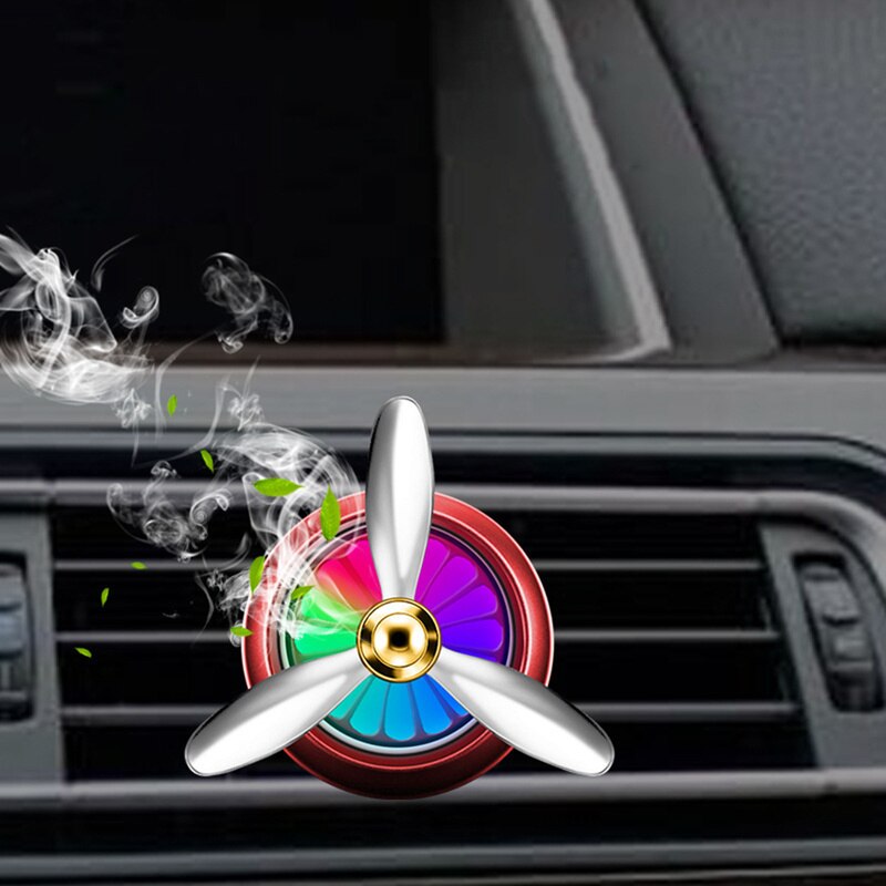 Draagbare Auto Luchtverfrisser Auto Luchtuitlaat Airconditioning Vent Parfum met Led-verlichting Voertuig Fan Auto Decoratie