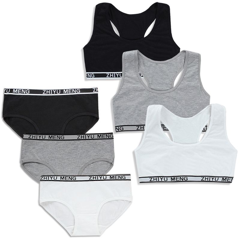 Training Bras Set for Girls Teenage Underwear Set Cotton Underwears for Girls Bra for Teens Children Bras Girl Underwear