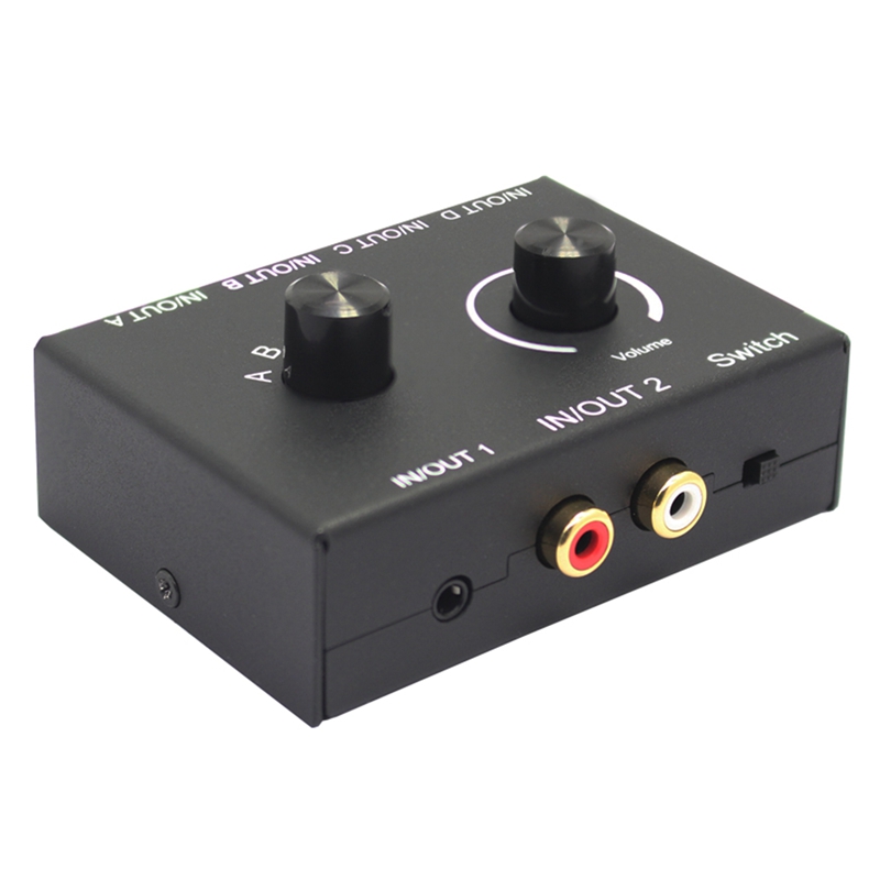 4 Port Audio Switch, 3.5Mm Audio Switcher, Stereo Aux Audio Selector, 4 Ingang 2 Uitgang/2 Ingang 4 Output Audio Switcher Box