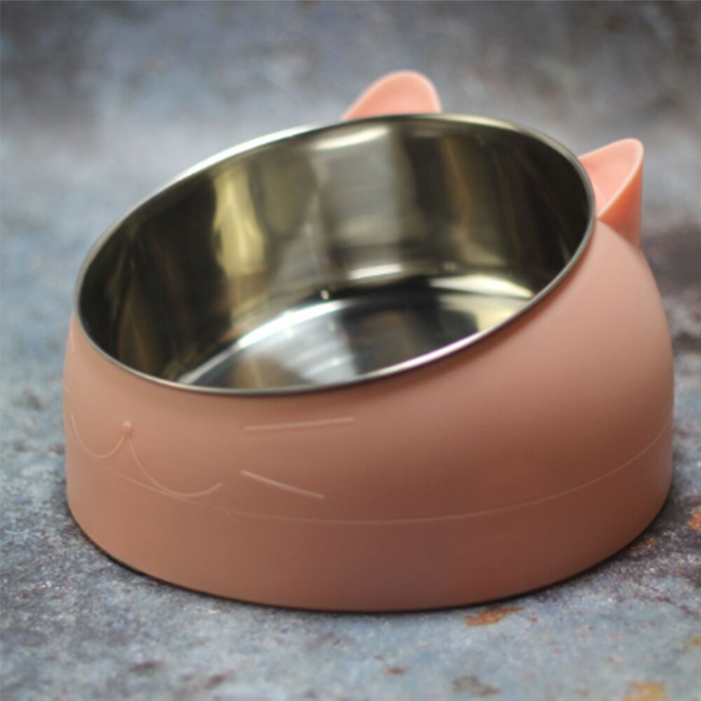 15 graden gekantelde voerbak voor katten, roestvrij staal, antislip voerbak voor huisdieren, anti-val, anti-bijtbak voor honden, gereedschap en benodigdheden