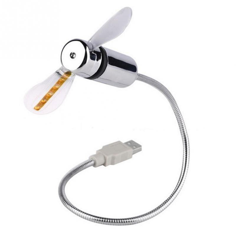 Flexible LED Mini Power USB Fan Gooseneck For CarHome Office PC Notebook #