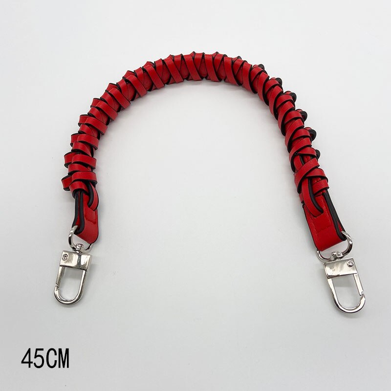 Correa de mano, accesorios para bolso, bolso de cubo, correa de mano tejida para muñeca, accesorios para presbicia, correa de mano,: Red silver buckle