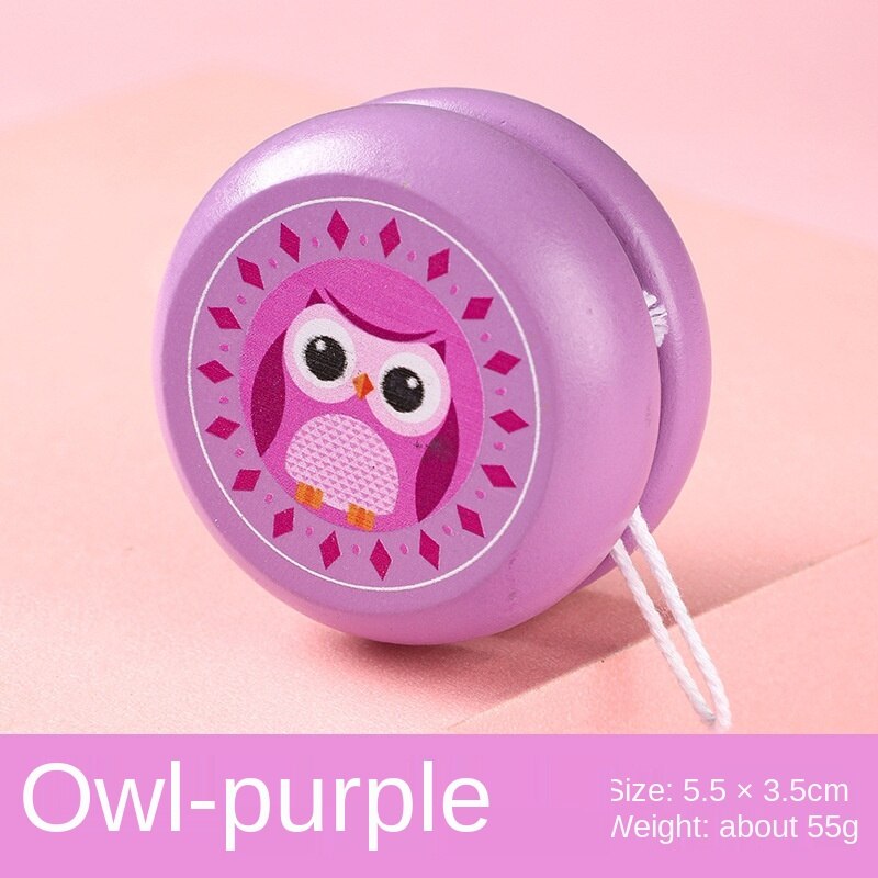 Yoyo de madera de dibujos animados, juguetes nostálgicos, juguetes profesionales de Metal: Owl yo-yo ball