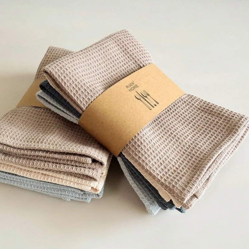 Katoenen Wafel Afwas Handdoek Ananas Check Theedoek Vierkante Handdoek Voor Thuis Keuken Schoonmaak Keuken Gadgets