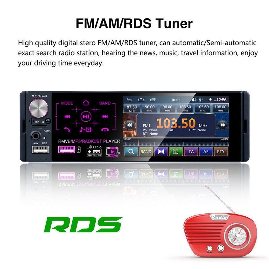 1DIN MP3 Speler Am Fm Auto Ontvanger Rds Radio Speler Touch Screen