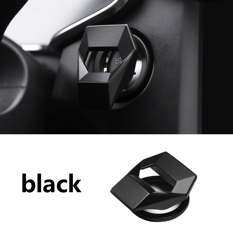 Auto contactslot accessoires motor start stop drukknop sleutelschakelaar fonkelende kristallen decoratieve ring trim: Zwart