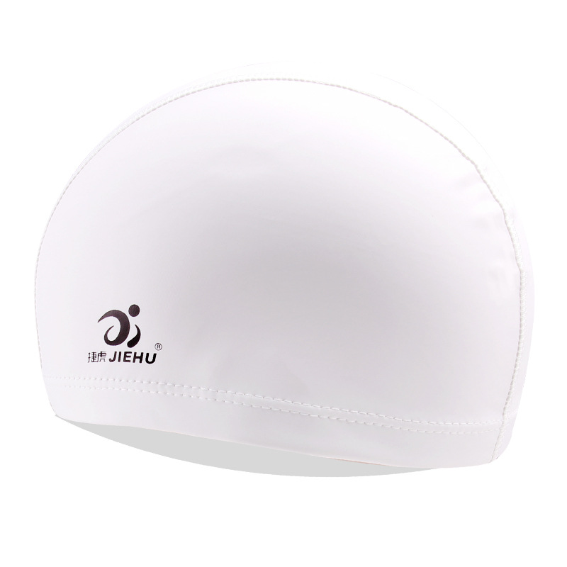 Casquette de natation pour Sports aquatiques, cheveux longs, Super élastique, utilisé pour femmes et hommes adultes: White