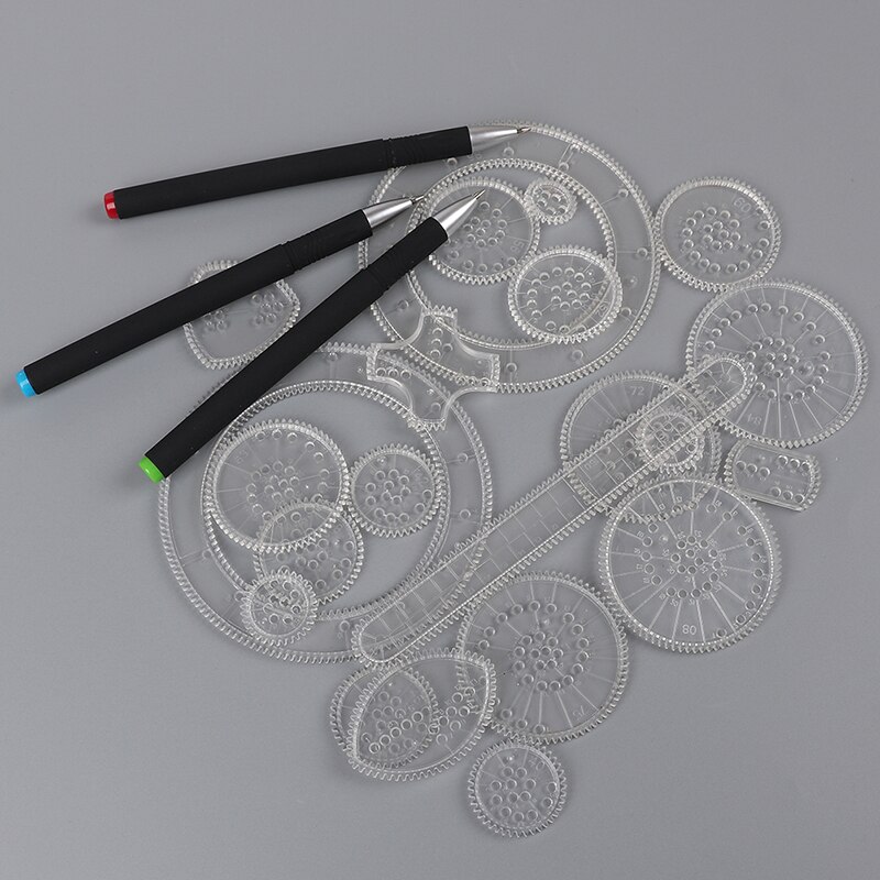 Spirograph Deluxe Set 25 Stuks Tin Set Gelijkspel Spiraal Ontwerpen Grijpende Tandwielen & Wielen, Trekken Educatief Speelgoed