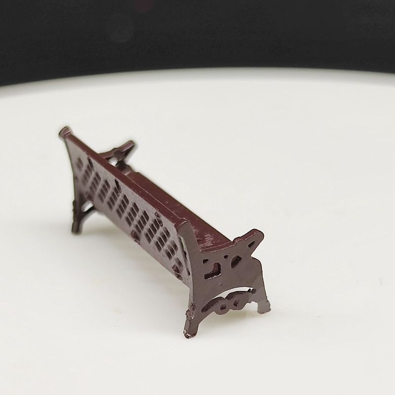 2 pezzi 1/87 ho modello parco panca/mini panca modello parchi in miniatura artigianato per la casa giardini ornamento/treno/ferrovia/ferrovia disposizione