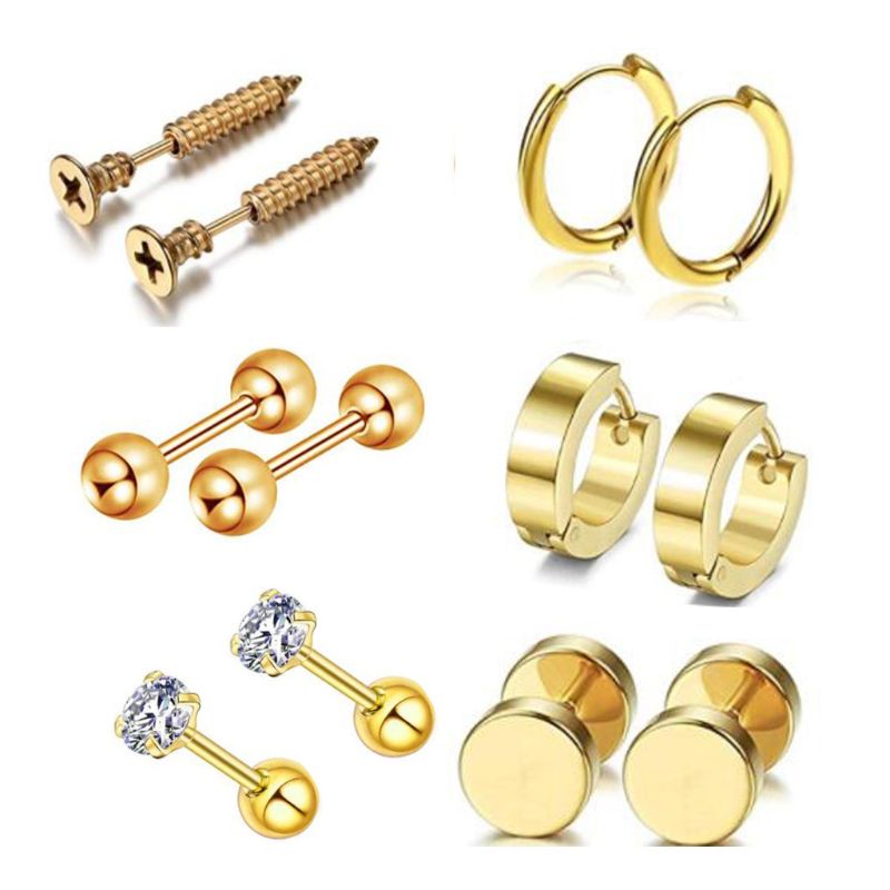 12 Stks/set Rvs Oorstekers Unisex Schroef Barbell Grandado