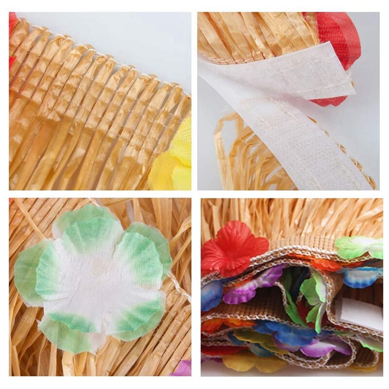 Falda de mesa de paja hawaiana, decoración de de flecos de rafia para ceremonia de graduación o de disfraces 580CM x 75CM