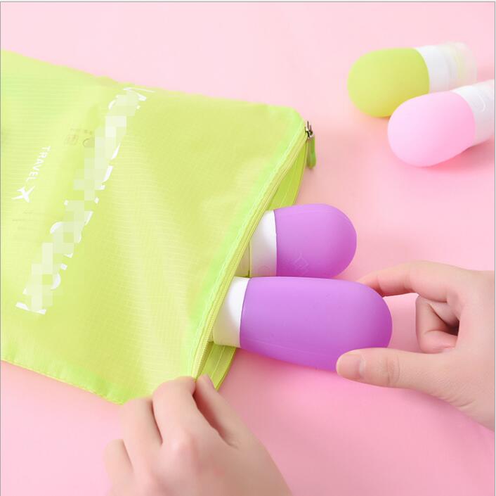 Siliconen fles bottelen draagbare travel pack blikjes Leuke ronde kleine doseren flessen