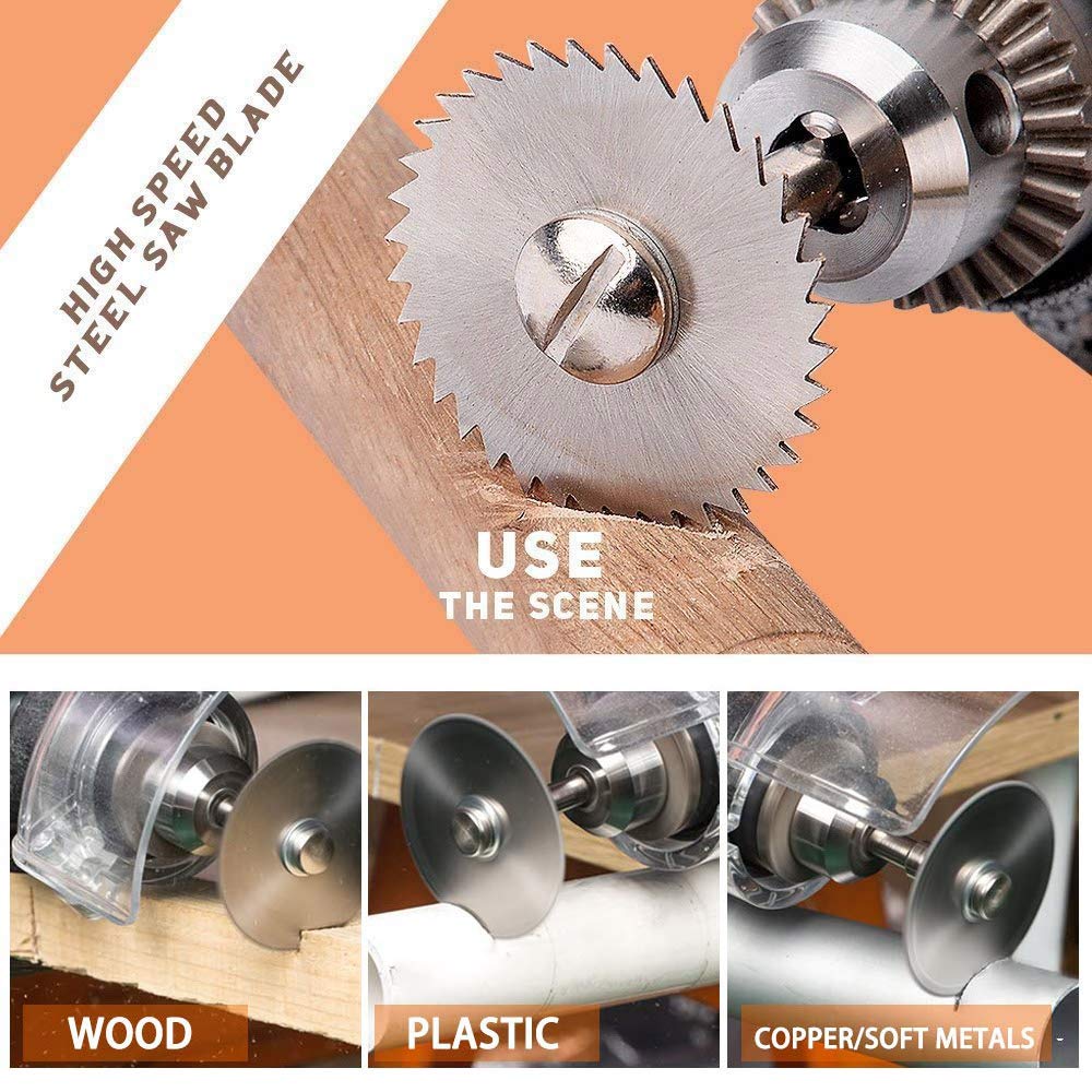 7Pcs 25/32/50 HSS Circular Saw Blade Rotary Tool For Dremel Metal Cutter Power Tool Set Wood Cutting Discs Drill Mandrel Cutoff