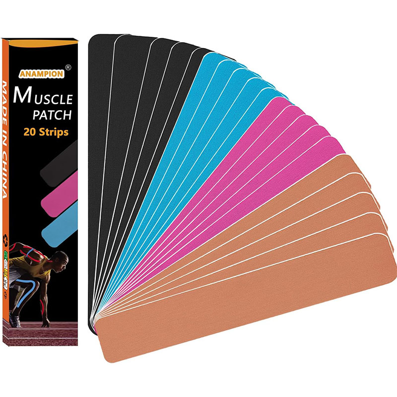 20 stks Kinesiologie Tape Voorgesneden Mix Set Elastische Atletische Sport Tape Waterdicht Ademend Latex Gratis Tape voor Enkel Polsen Knieën: GRIJS