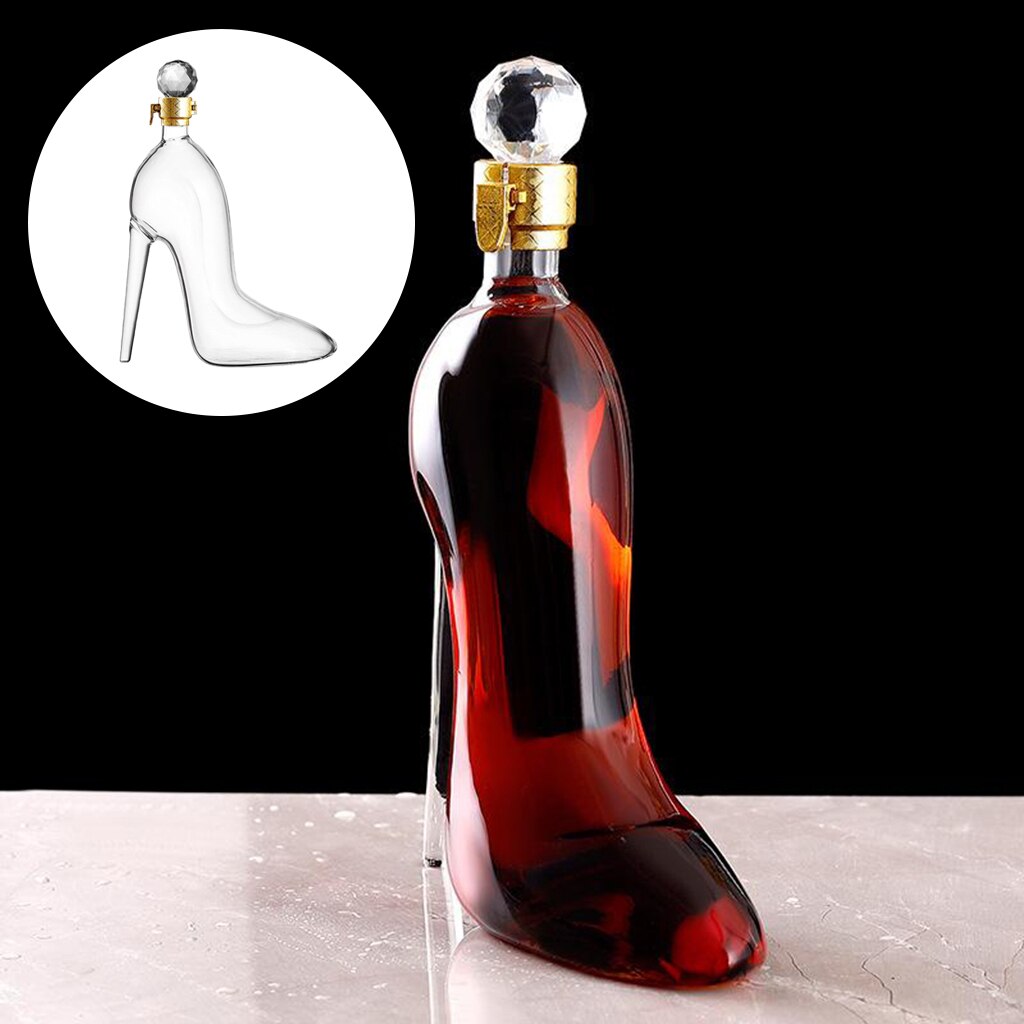 350Ml Hoge Hakken Vorm Decanter Luxe Kristal Rode Wijn Brandy Champagne Glasse Decanter Fles Bar Drinken Fles