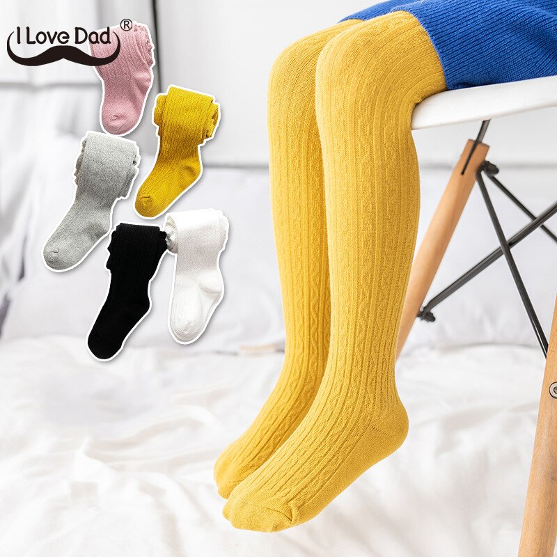 Collants do bebê da cor sólida algodão macio collants da criança recém-nascidos para a menina meias de malha inverno meninas meia-calça