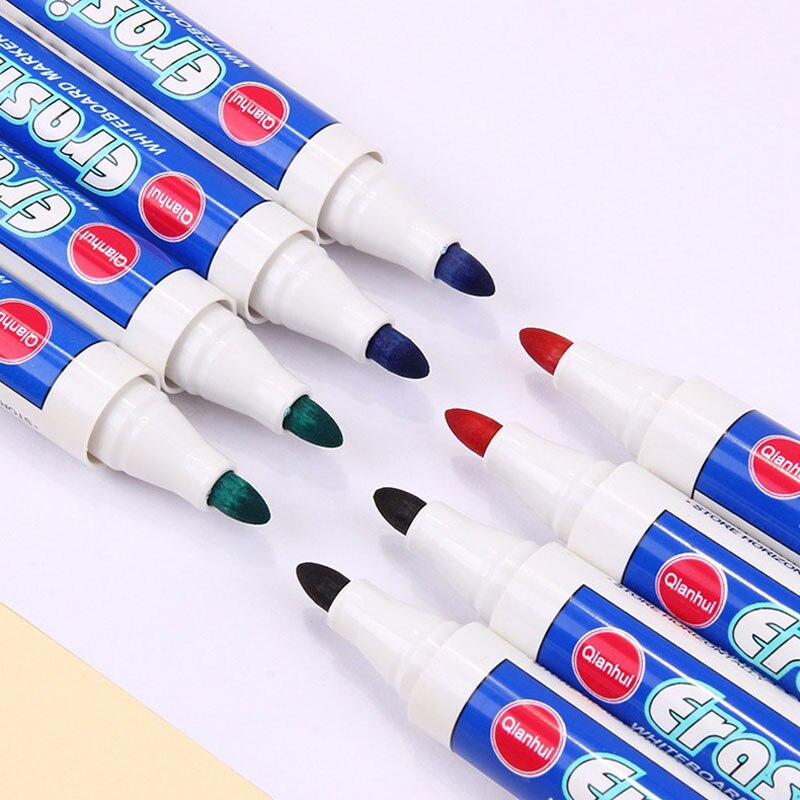 Stylos marqueurs effaçables de grande capacité, 4 couleurs, pour tableau blanc, écriture, fournitures de papeterie scolaires en classe
