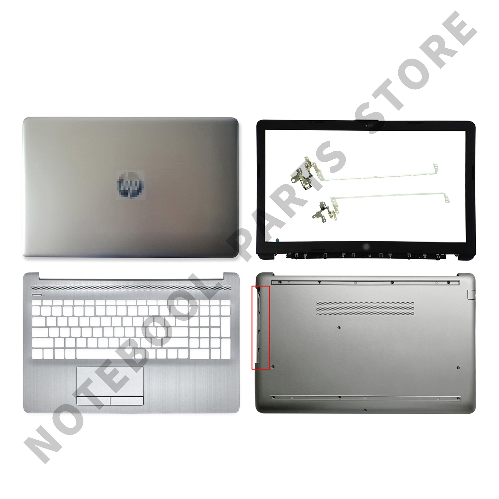 Laptop Lcd Back Cover/Front Bezel/Scharnieren/Palmrest/Bottom Case Voor Hp 15-DA 15-DB 250 g7 255 G7 Top Case Zilver