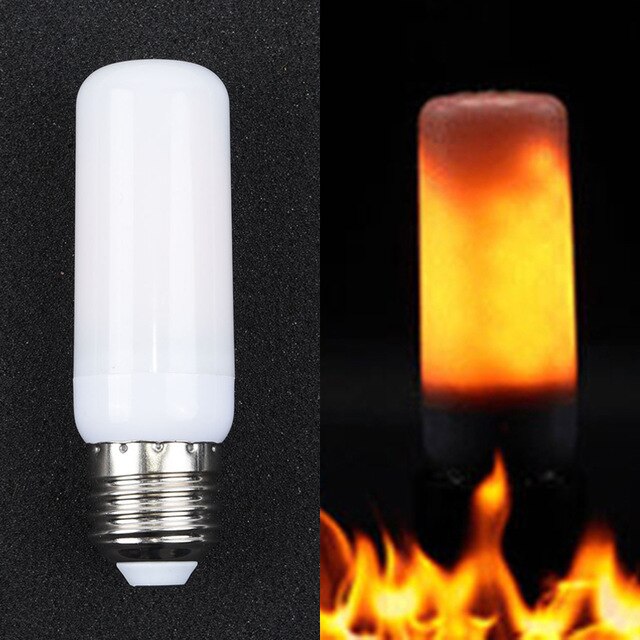 LED Burning Flicker Light Bulb USB Flame Effect Fire Battery/Decorative Lamp: 4 Modes With Gravity