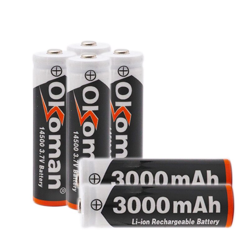 14500 batterie 3,7 V 3000mAh 14500 Wiederaufladbare Li-Ion Batterie für LED Taschenlampe Batterie akkumulator batterie Freies