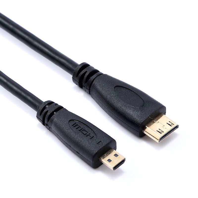 Mini HDMI Compatible macho a Micro HDMI Compatible macho HD datos C a D ordenador móvil Cable de conexión de tableta de alta definición