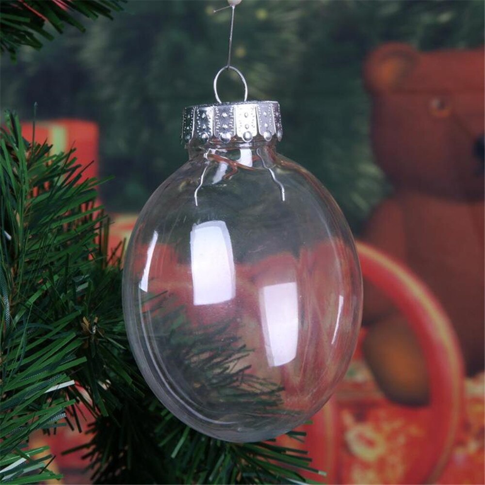Clear Christmas Ball Hanging Xmas Balls Tree Year DIY Supplies Baubles PVC Home Decoration Fillable 1PC Glass