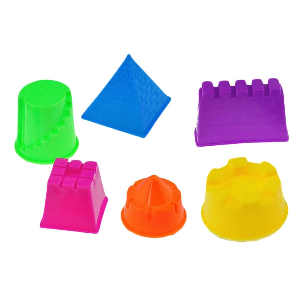 6Pcs Mini Sand Castle Molds Building Pyramid Sandcastle Beach Child Toy