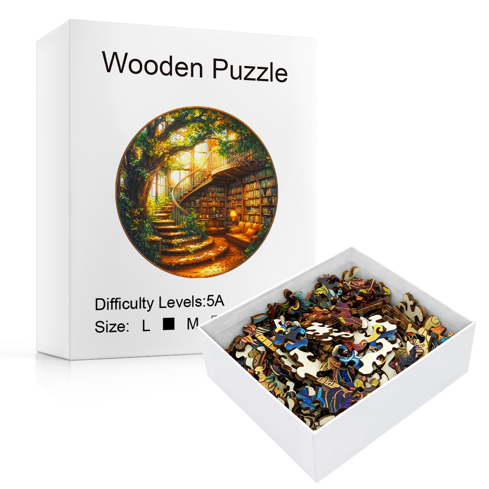 Fantasy Tree Series - Library - Wooden Puzzles Graduation or Birthday Home Decoration - Adult Puzzles
