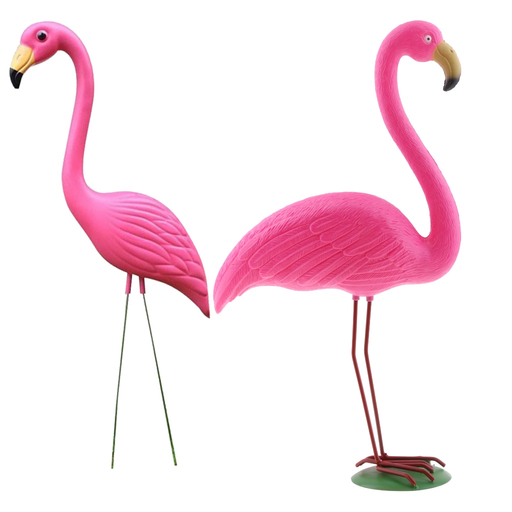 Set  of 2 verklighetstrogna rosa flamingo trädgård trädgård gräsmatta konst dekorationer dekor set