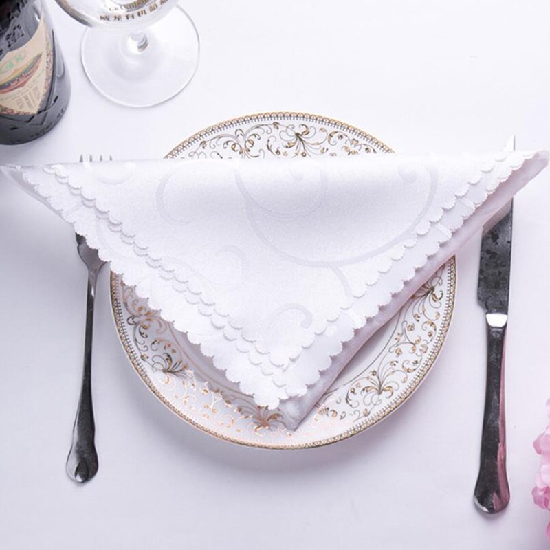 Fabric Napkins Cloth 47.5*46cm Table Napkins For Weddings Decorative Serviettes Party Hotel Decor: white