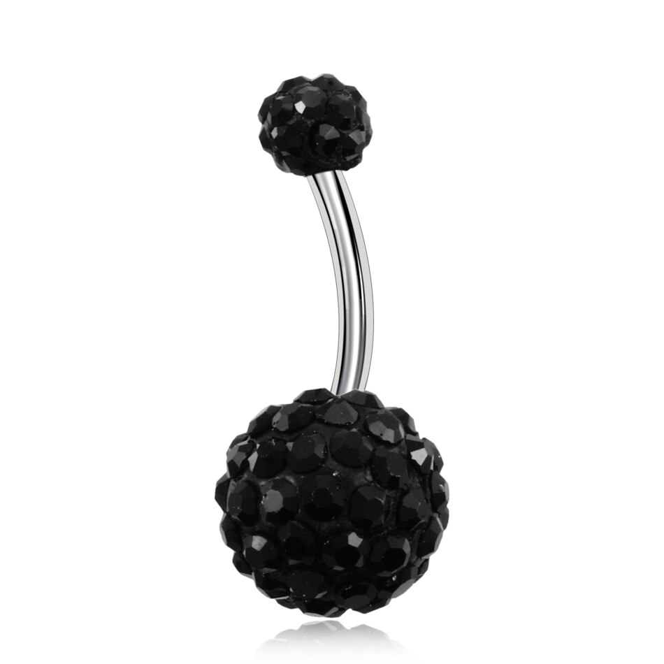 1 PC Chirurgisch Staal Piercings Ombligo 14G Bling Navel Piercings Belly Button Piercings Dangle Earring Buik Piercing Body Sieraden: Black