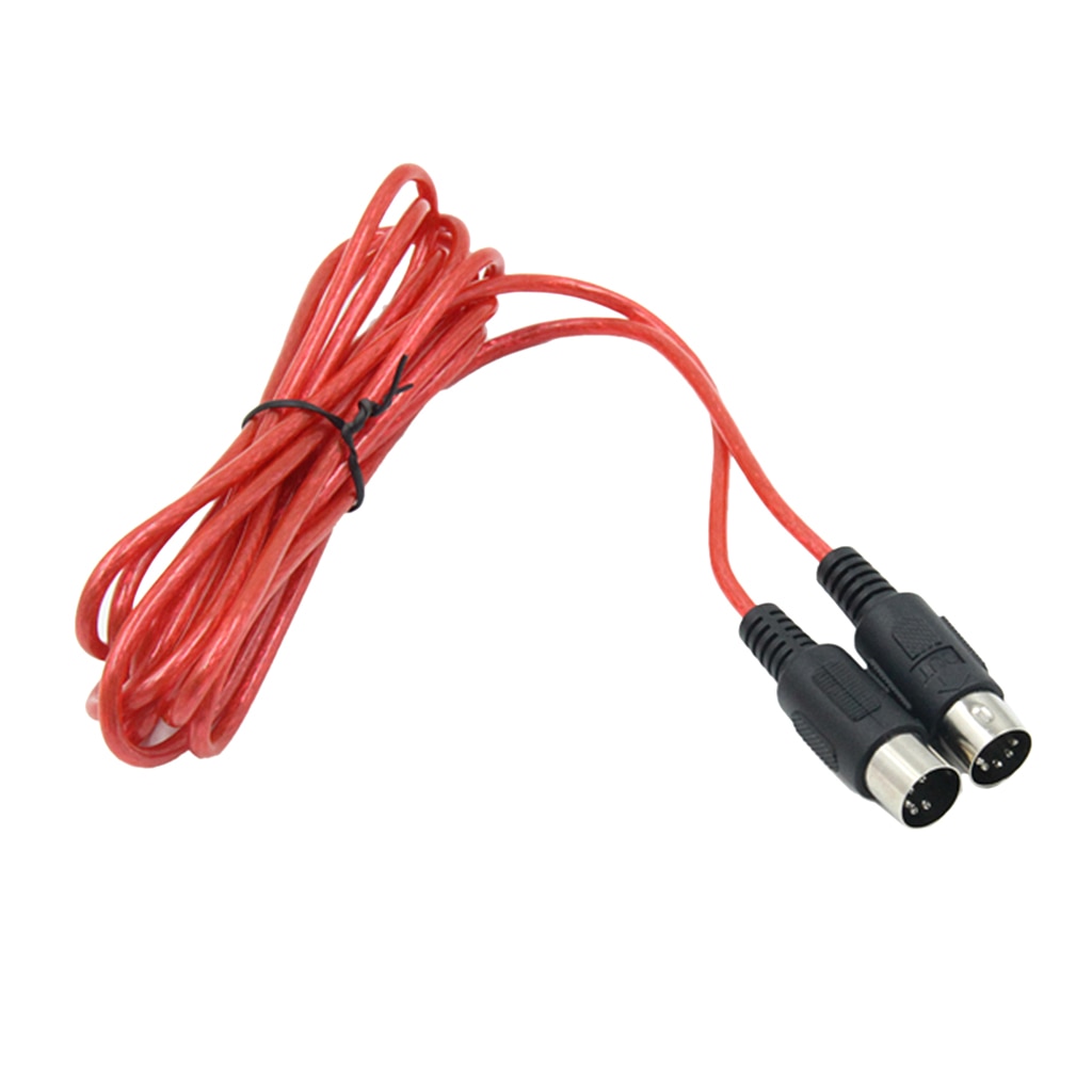Red 5 Pin Male To 5 Pin Male MIDI Extension Cable Guitar Amplifier