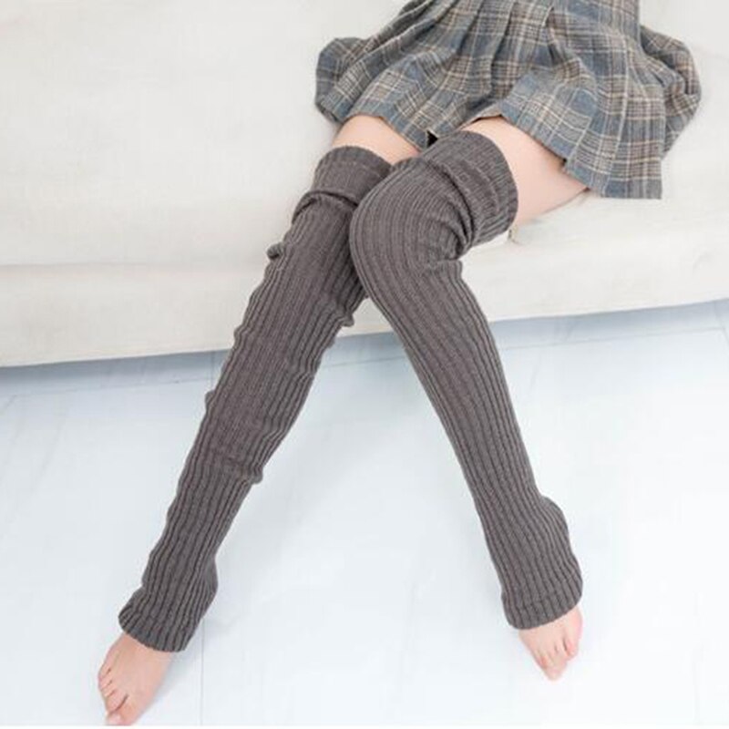 Leg Warmers Women Warm Knee High Winter Knit Solid Crochet Socks Warm Boot Beenwarmers Long Socks