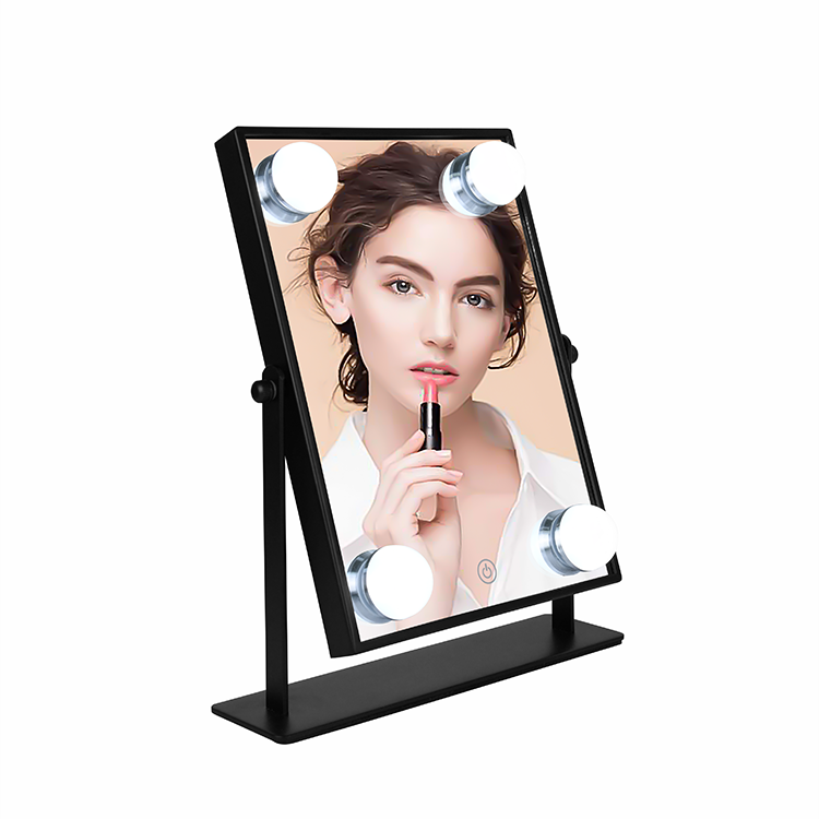 portable girl style small metal bath vanity LED Hollywood makeup mirror with lights