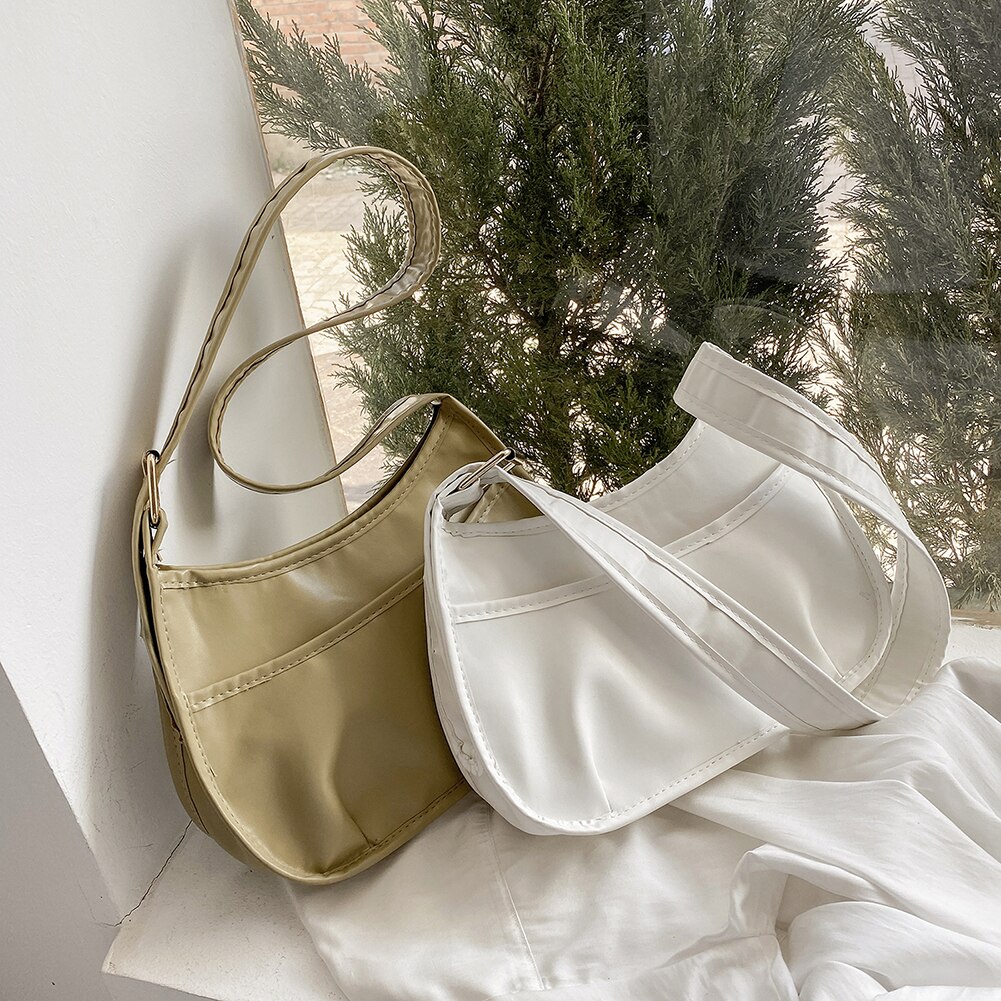 Vintage damentasche, einfarbige umhängetasche aus pu-leder, damenhandtasche, schultertasche für damen