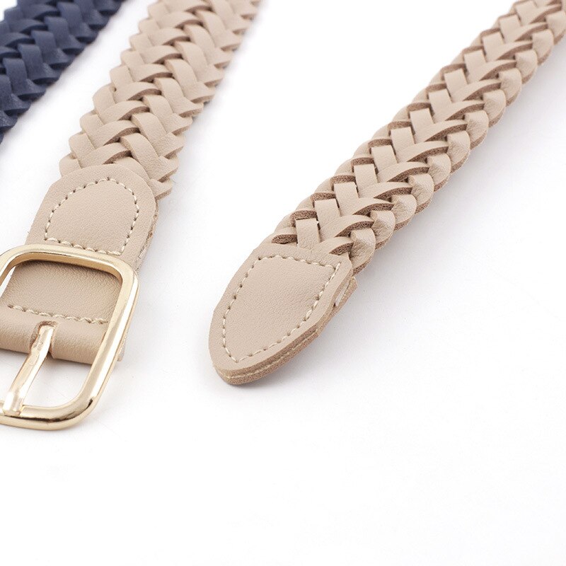 Casual tejido de punto PU cuero pretina femenina señoras decorativas mujeres cinturones ropa soga para accesorios trenzados