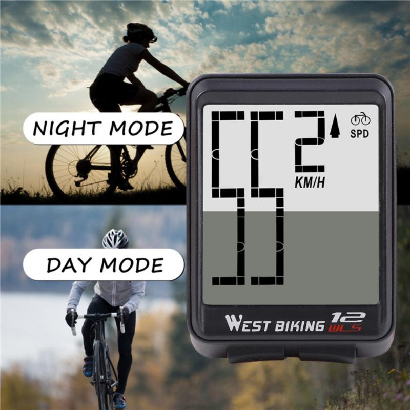 Bike Speedometer Wireless Large Character Code Table Large Screen English Waterproof Luminous Sports Sensors MTB Speed Meter