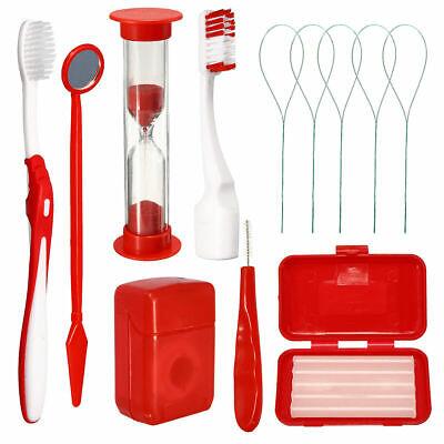 Orthdent 8 Stks/set Dental Tanden Orthodontische Care Kit Orale Borstel Floss Draad Wa: Red