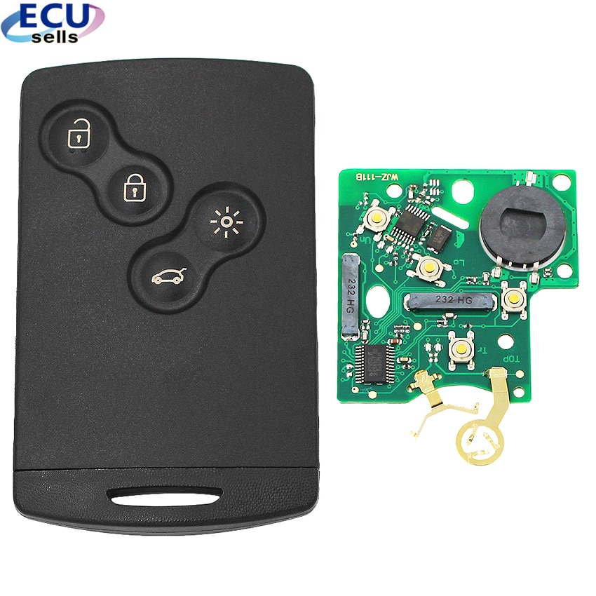 4 Knoppen Smart Remote Key Fob 433Mhz PCF7952 Chip Voor Renault Megane 3 autosleutels