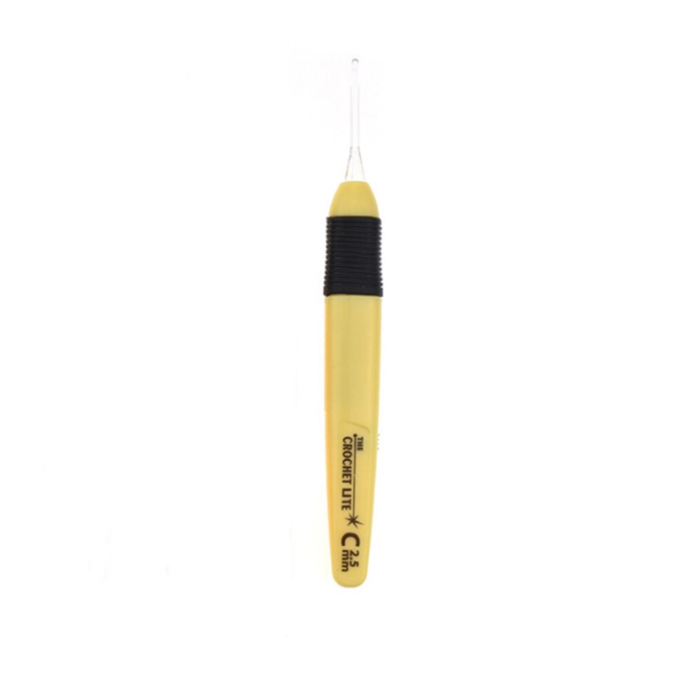Ganchos de ganchillo con luz LED, agujas de tejer, accesorios de tejido, herramientas, ganchos de ganchillo, herramienta de aguja de tejer luminosa DIY, 1 ud.
