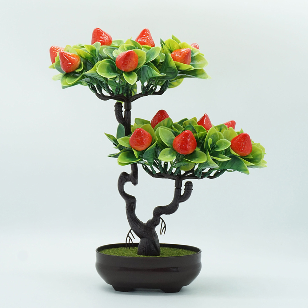Plast kunstig frugttræ kunstig fersken orange frugttræ kunstige planter potteplanter bonsai desktop bonsai boligindretning