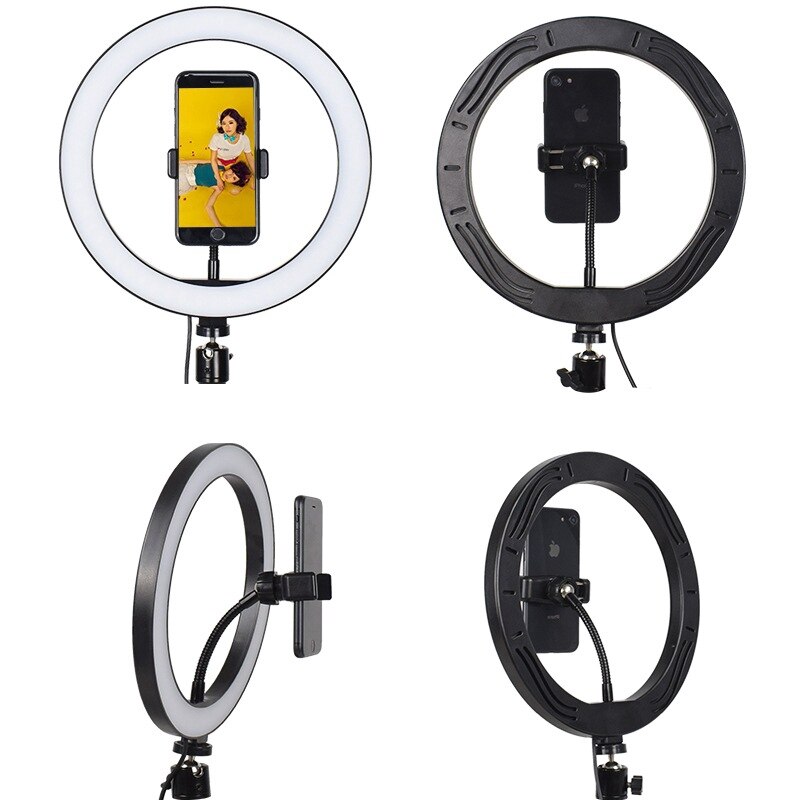 Selens LED anneau lumière 26cm Dimmable vidéo en direct Studio éclairage lampe ronde Youtuber Facebook avec 2m trépied support