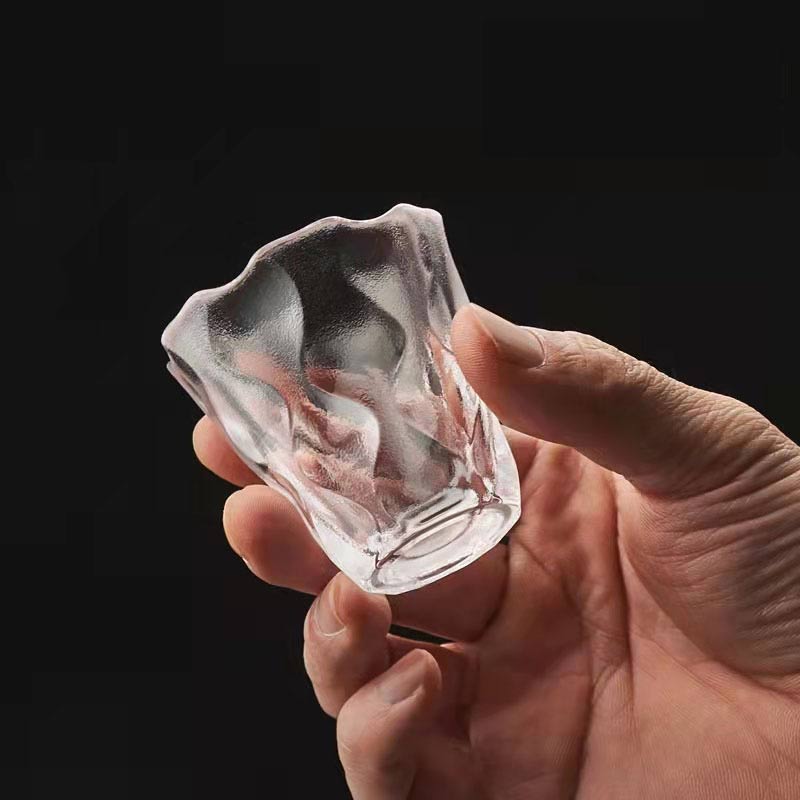 6Pcs Japanse Gehamerd Glas Kung Fu Thee Cup Transparant Kristal Sake Wijn Glas Whisky Borrelglas Thuis Bar Drinkware 50Ml