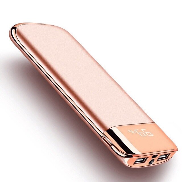 Power Bank 30000mAh Digital Display Portable Phone Charger Phone Battery Outdoor Travel Charger External Battery Powerbank: Gold